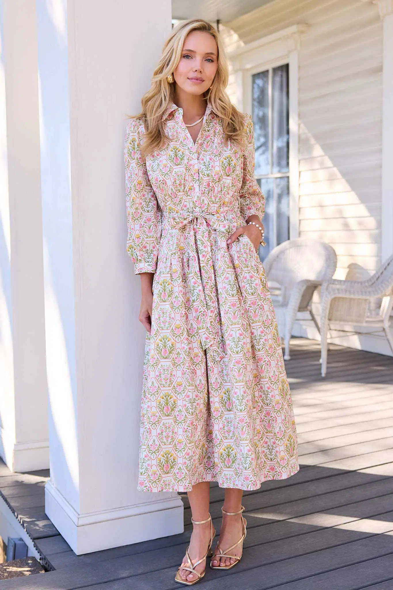 Lula Pink Floral Midi Dress | Avara