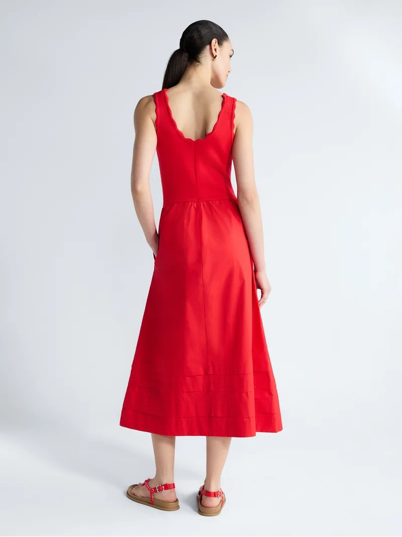 Free Assembly Women's and Women's Plus U-Neck Mixy Dress, Sizes XS-4X | Walmart (US)