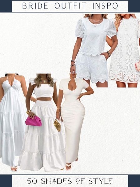 Sharing some bride outfit inspo with these chic and affordable outfits. 

All white outfits, all white bride outfits, affordable all white outfits, all white bridal looks

#LTKWedding #LTKStyleTip #LTKFindsUnder50