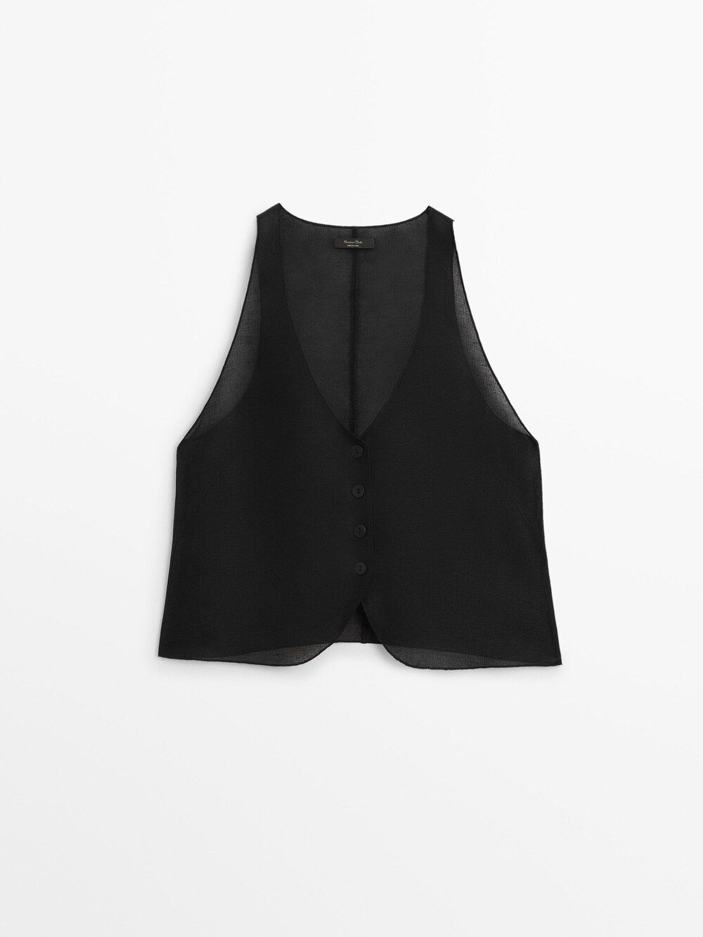 Linen blend waistcoat | Massimo Dutti (US)