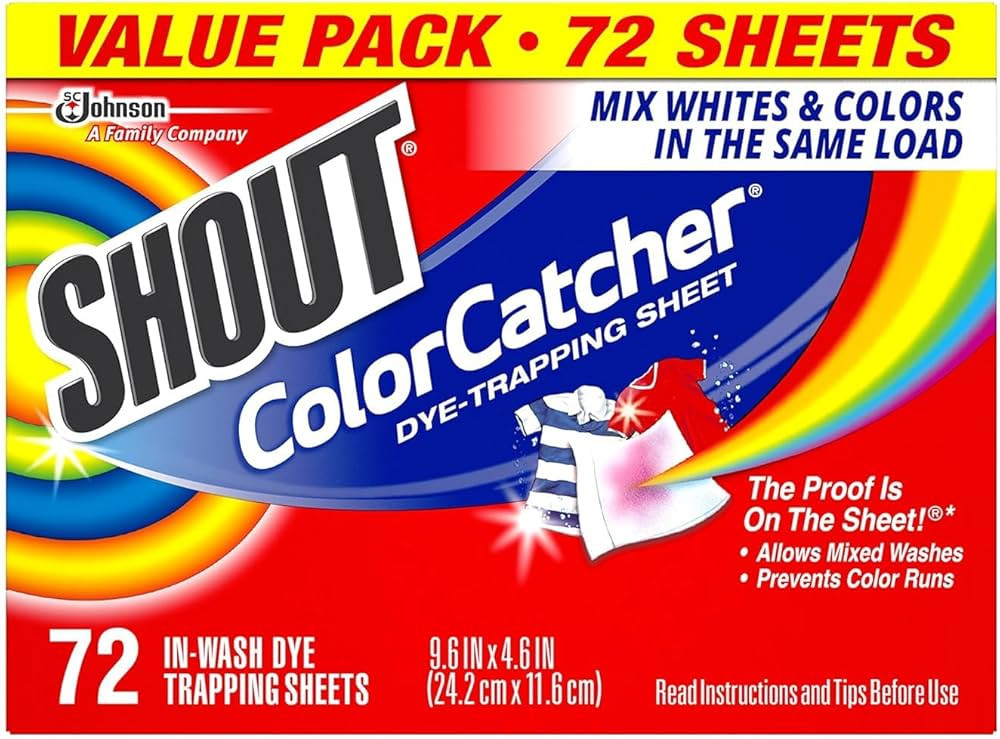 Shout Color Catcher Sheets for Laundry, Maintains Clothes Original Colors, 72 Count | Amazon (US)