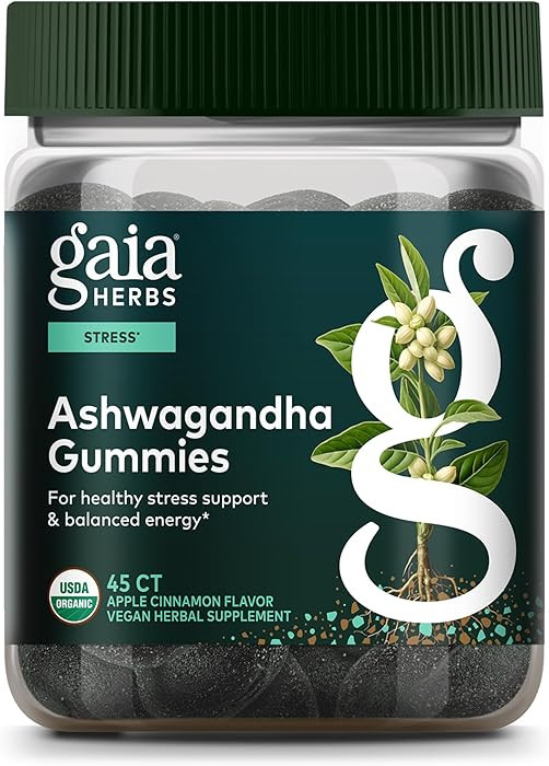 Gaia Herbs Organic Ashwagandha Gummies - Stress Support* - Made with Cinnamon & Ginger - Gluten F... | Amazon (US)