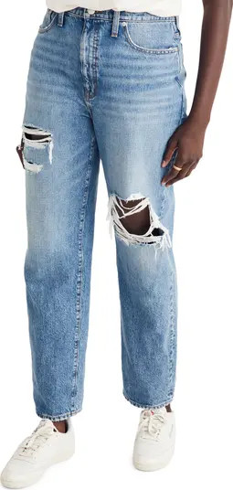 Madewell The Perfect Vintage Curvy Ripped High Waist Straight Leg Jeans | Nordstrom | Nordstrom