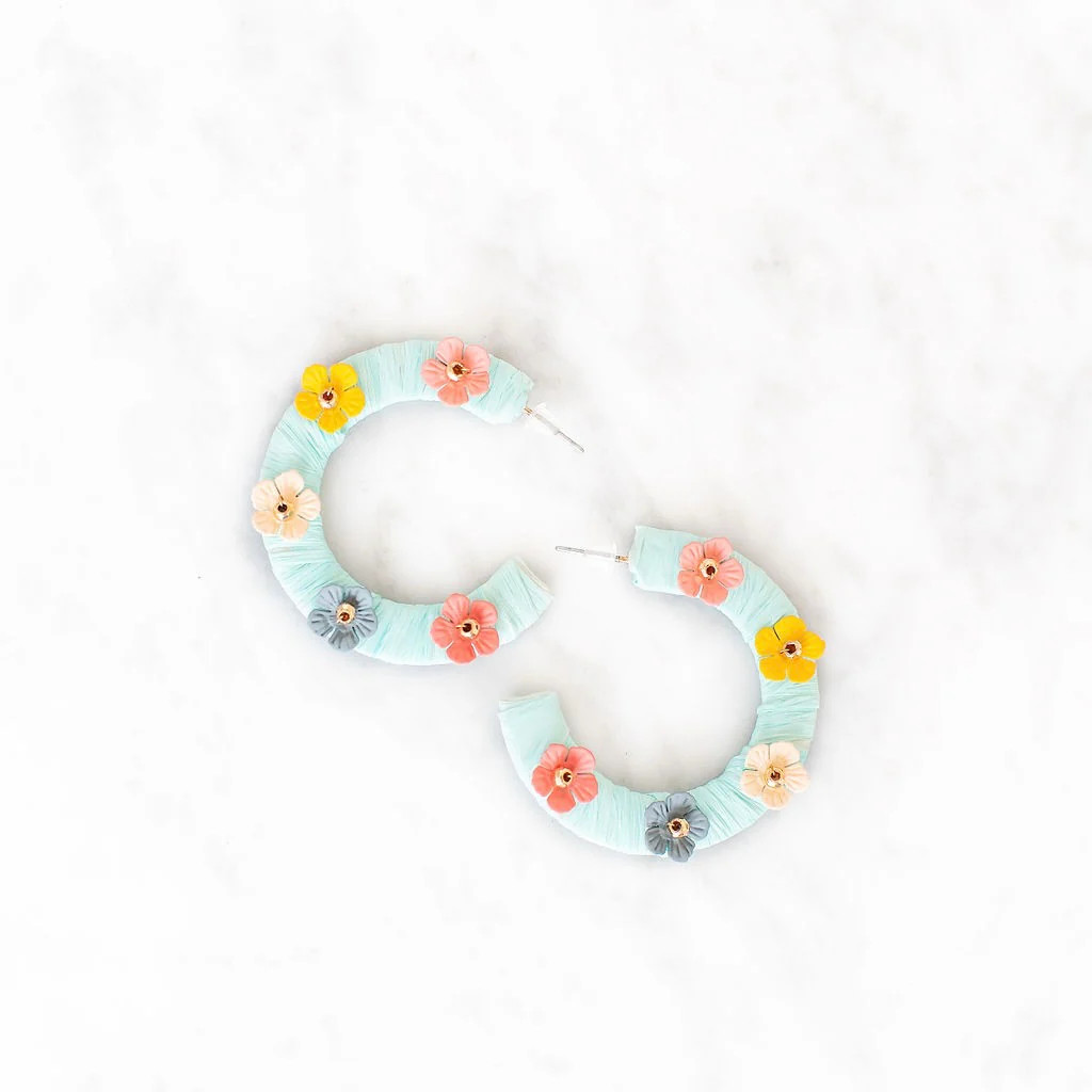 Spring Floral Hoops | Blue | Golden Thread