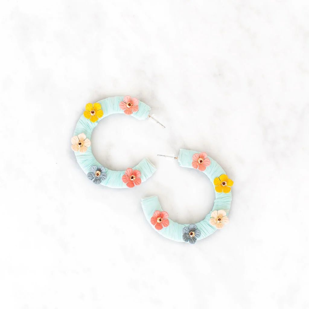 Spring Floral Hoops | Blue | Golden Thread