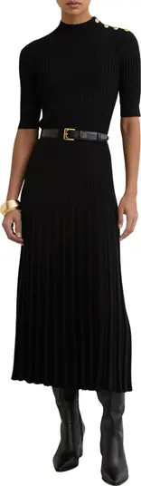 Harriet Ribbed Pleated A-Line Dress | Nordstrom