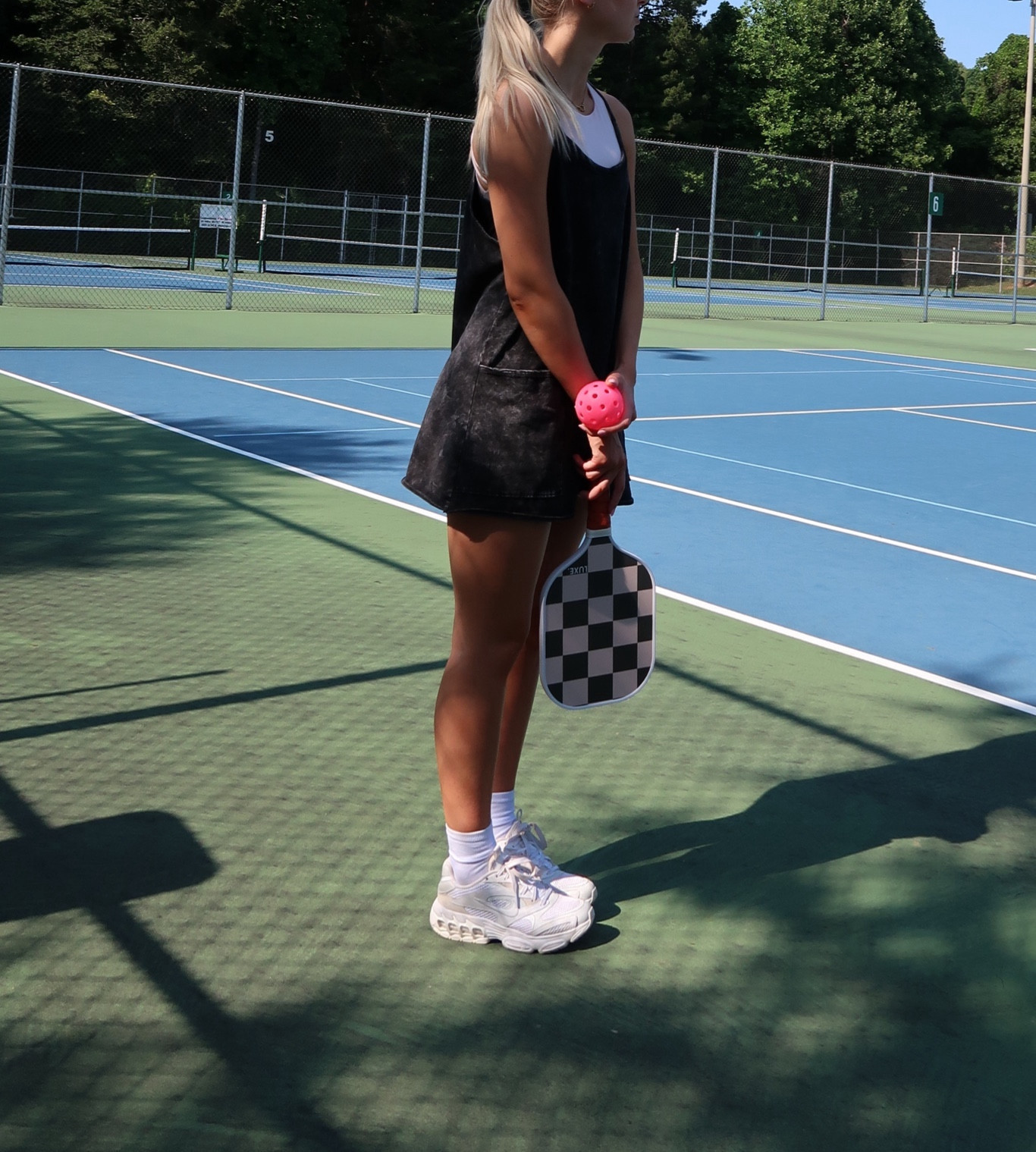 pickle ball ootd
Lululemon bra out of stock
Free People hotshot dress 
Nike color out of stock