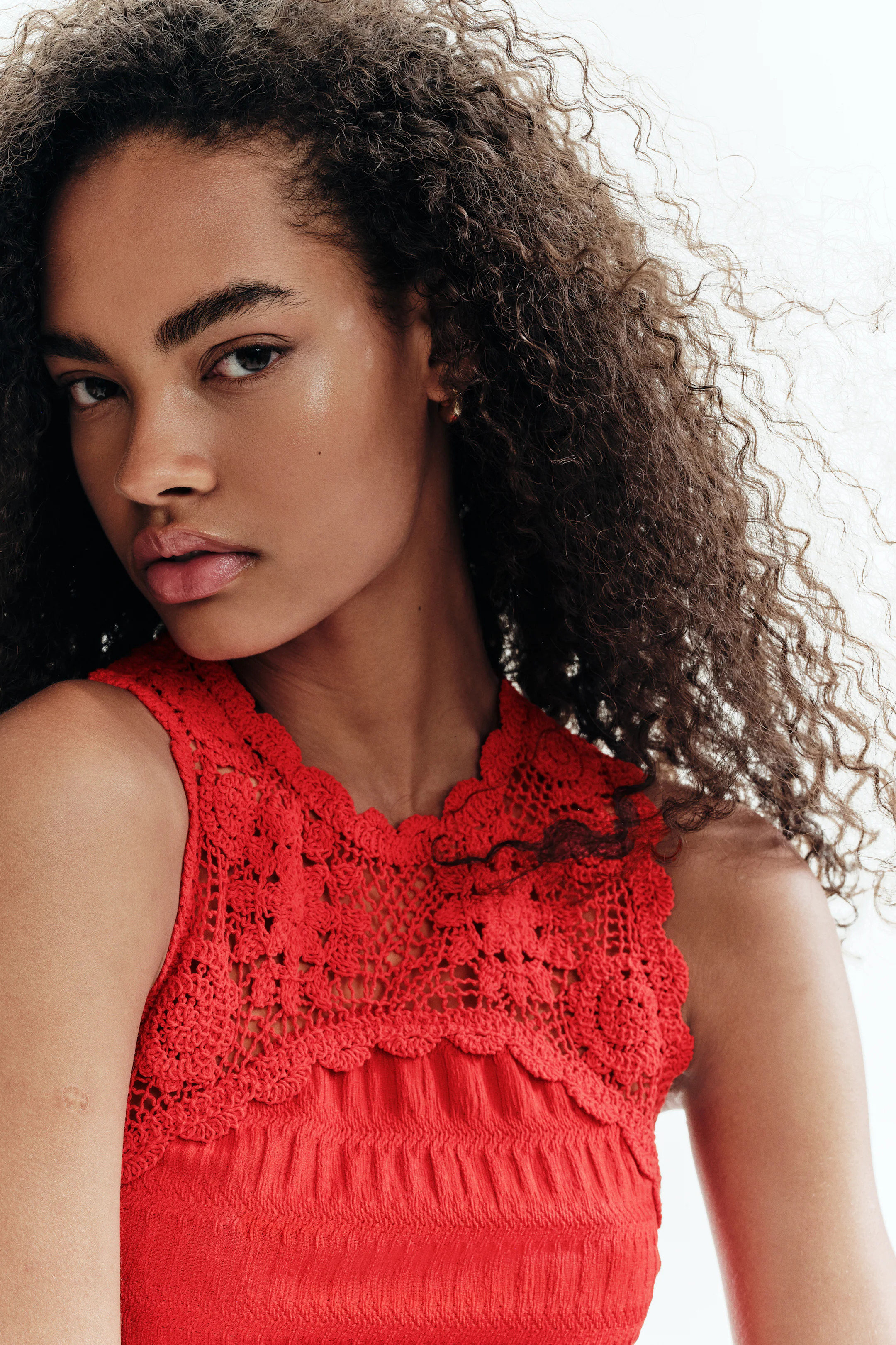 Textured Top with Crochet-Look Section | H&M (US + CA)