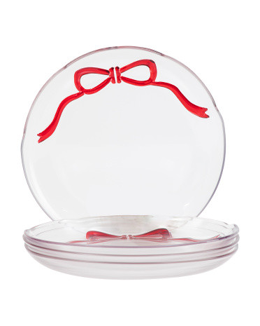 Set Of 4 10in Single Bow Dinner Plates | TJ Maxx