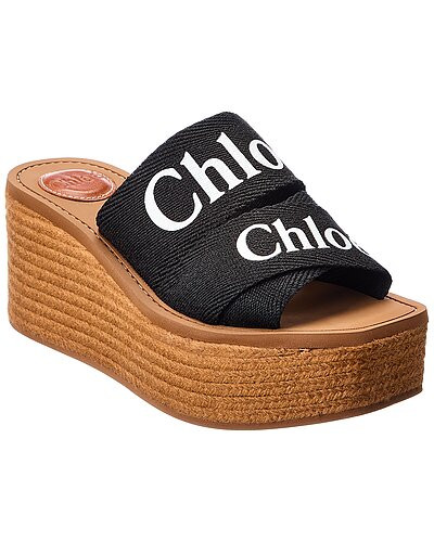 Woody Canvas Wedge Sandal | Gilt