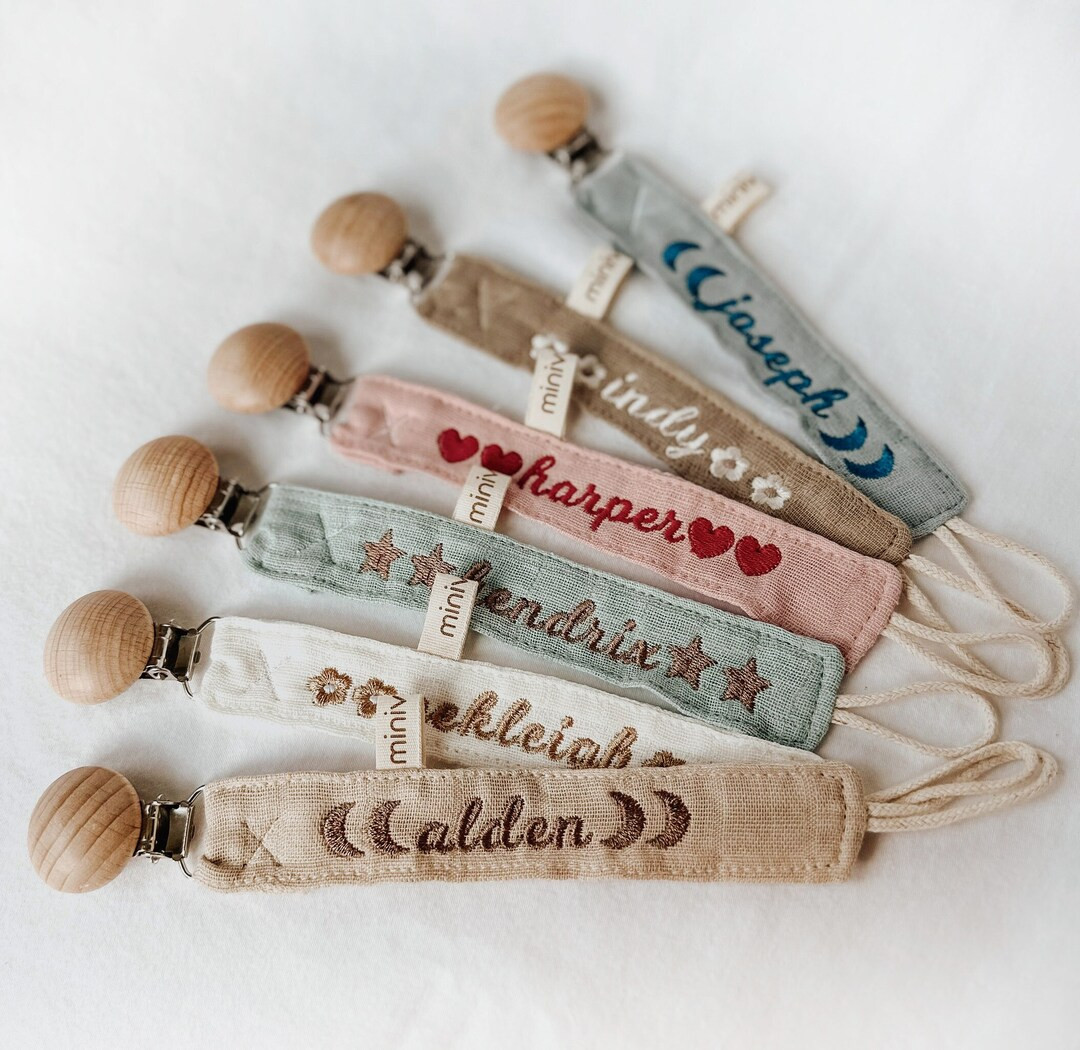 Personalized Pacifier Clip Holder / Embroidered Name / Custom - Etsy | Etsy (US)
