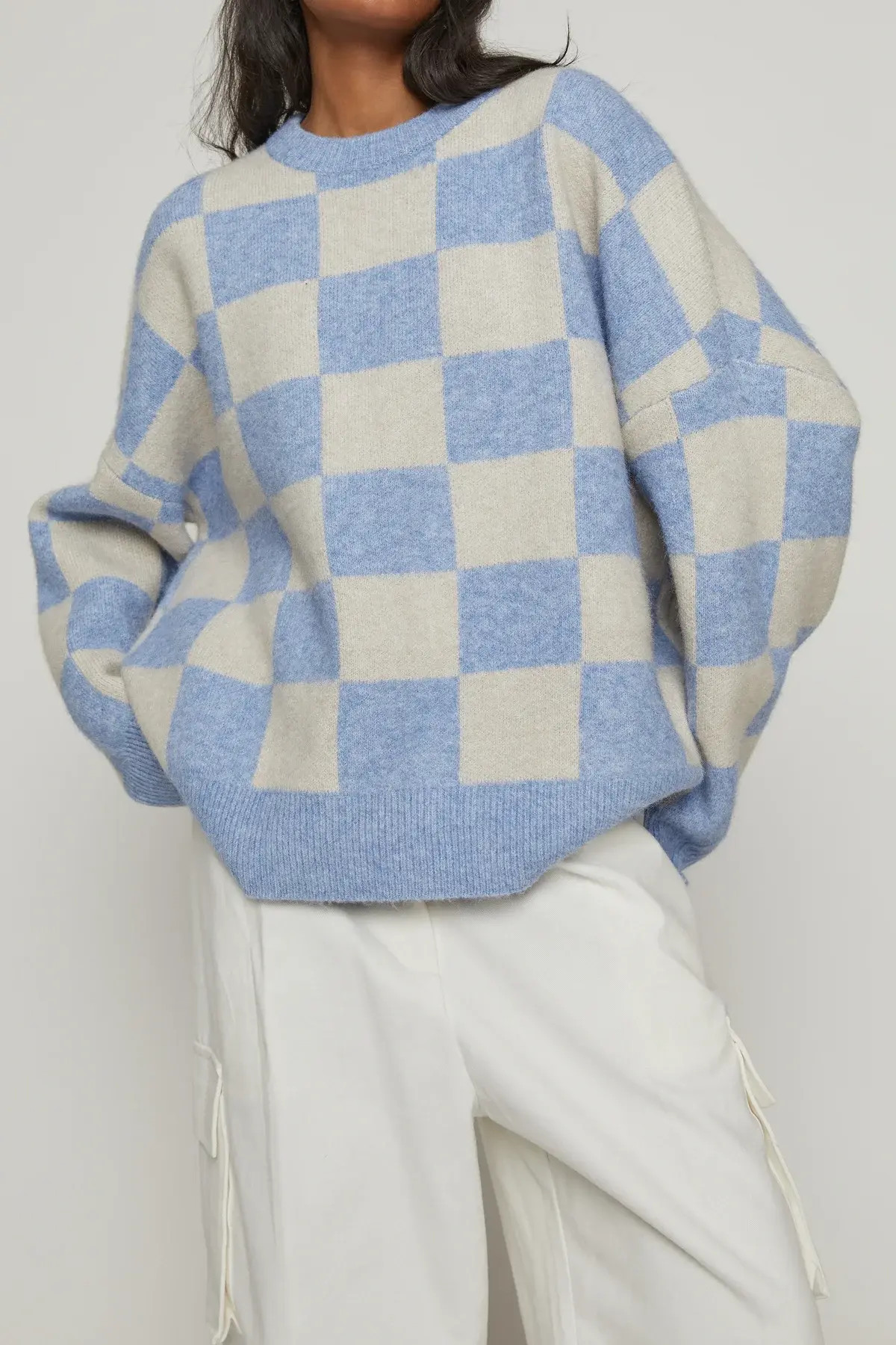 CHECKERED CREWNECK SWEATER        4.8 star rating   40 Reviews          $88.00    
 SW-8220-W    ... | OAK + FORT