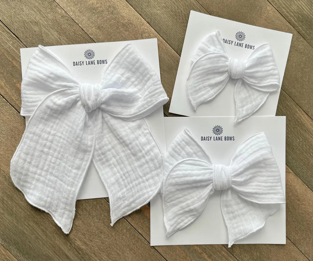 White Gauze Sailor Bows - Fable - Spring - Easter - Clips - Toddler Women Girls Kids Baby - Rolle... | Etsy (US)