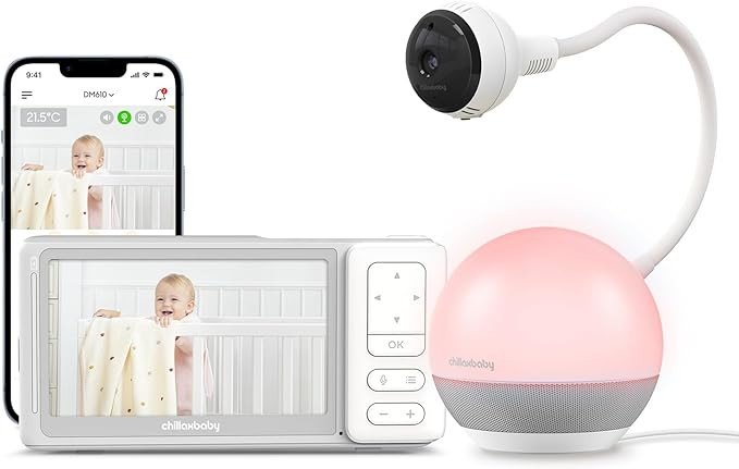 CHILLAX Baby Monitor Baby Mood Plus,5-inch 1080p HD Camera Wi-Fi Baby Monitor,with Sleep Trainer ... | Amazon (US)