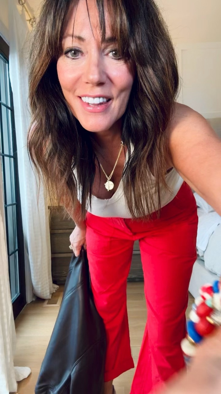 Sale ends tomorrow for these red pants, and my fav AG Hattie are also on sale, necklaces under $100 and more that I’ve linked below - 

Nordstrom sale 
@Pistola Denim @electricpicks

#LTKootd #LTKOver40 #LTKSaleAlert