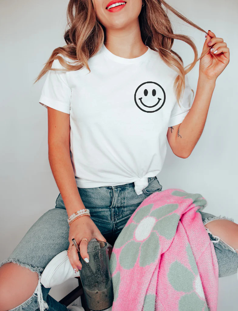 BUILD YOUR OWN - SMALL SMILEY - UNISEX TEE (COLOR: OPTIONAL) | BETTY RUKUS