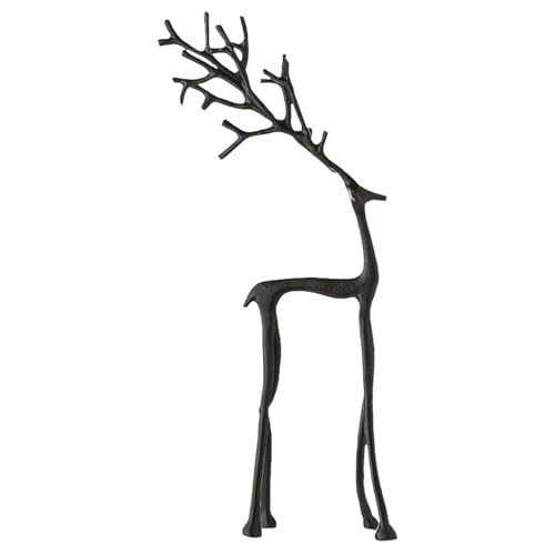 WZKKCTG Christmas Decorations, Set of 2 Black Reindeer Statues, Modern Christmas Figurines for Indoor Holiday Decor, Elegant Table Centerpiece for Mantel, Living Room, Bedroom, Office (Style B) | Amazon (US)