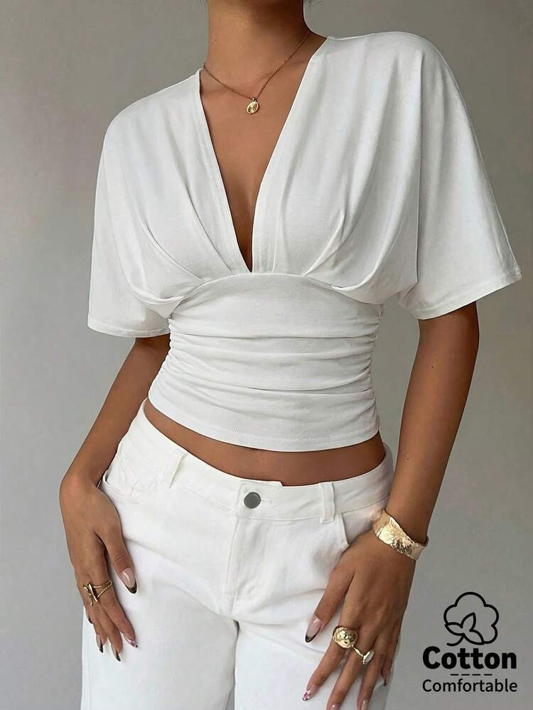White Shoulder Top | SHEIN