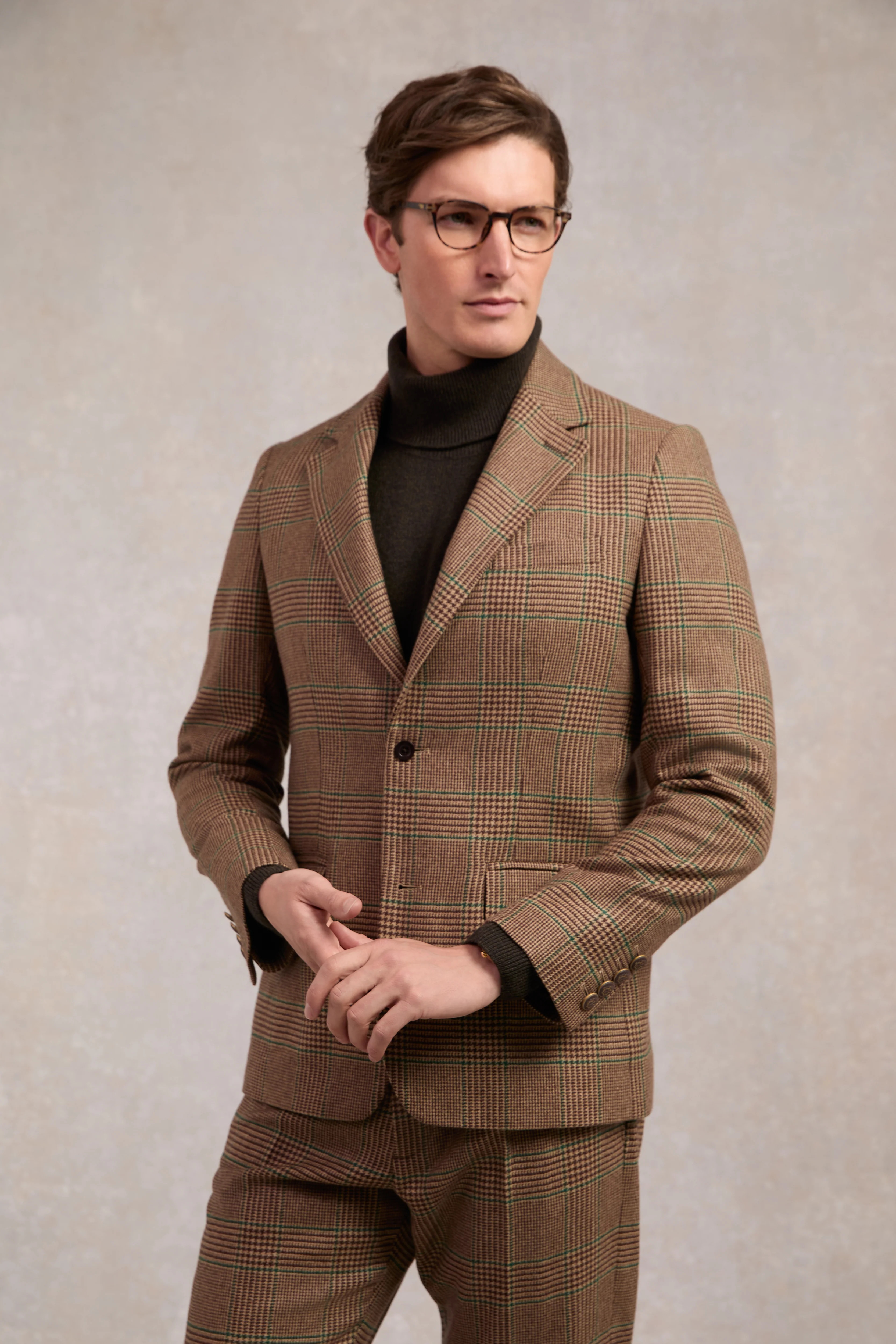 The Single Breasted Blazer (Clarence Check Forest) | Holland Cooper