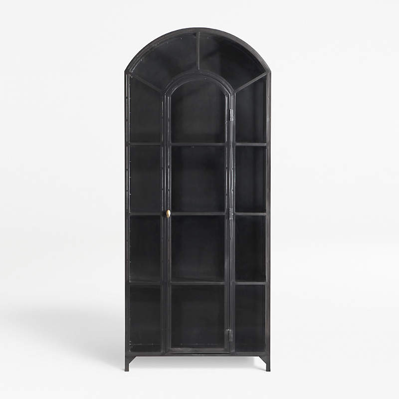 Ventana Wide Metal Display Storage Cabinet | Crate & Barrel | Crate & Barrel