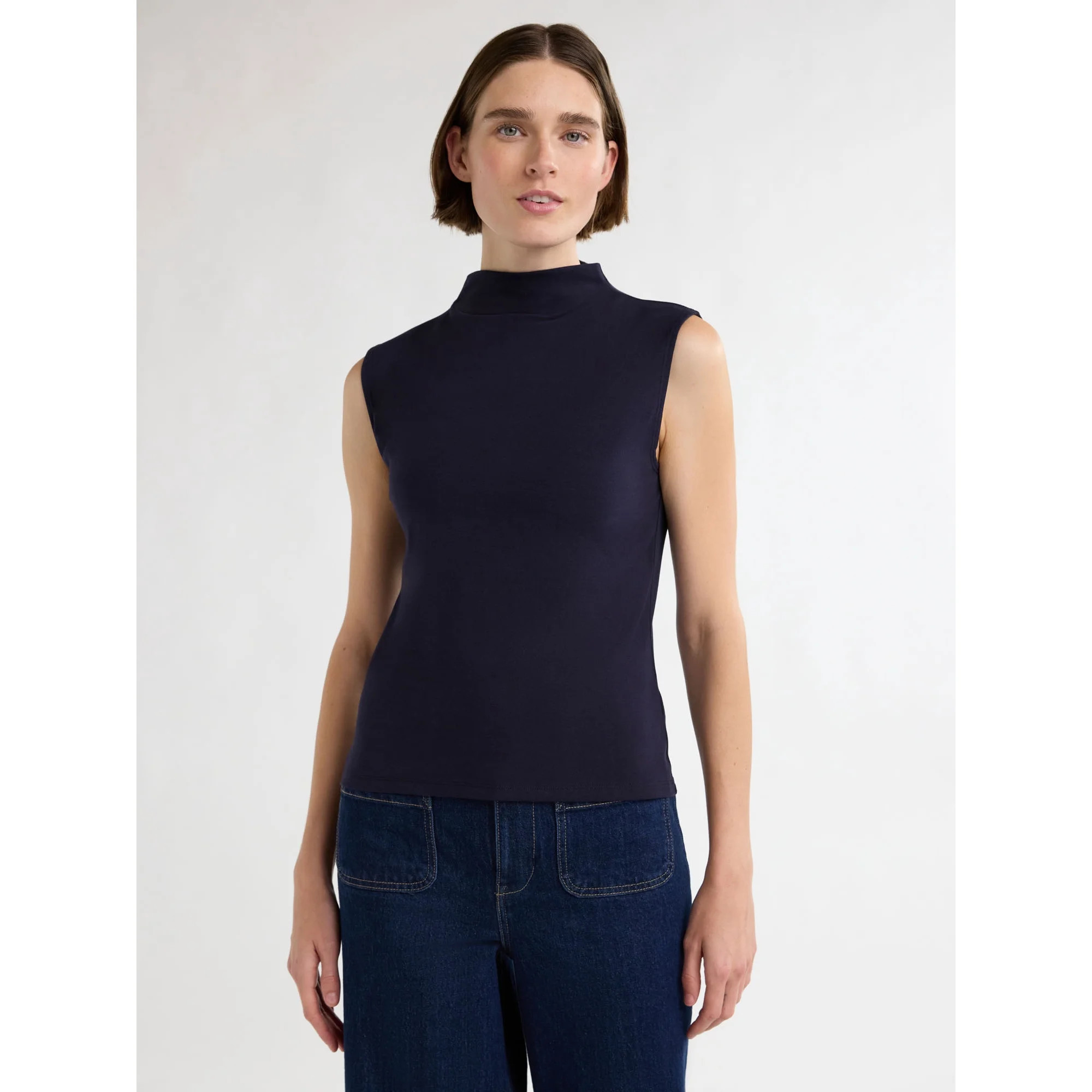 Free Assembly Women’s and Women's Plus Sleeveless Mock Neck Top, Sizes XS-4X | Walmart (US)