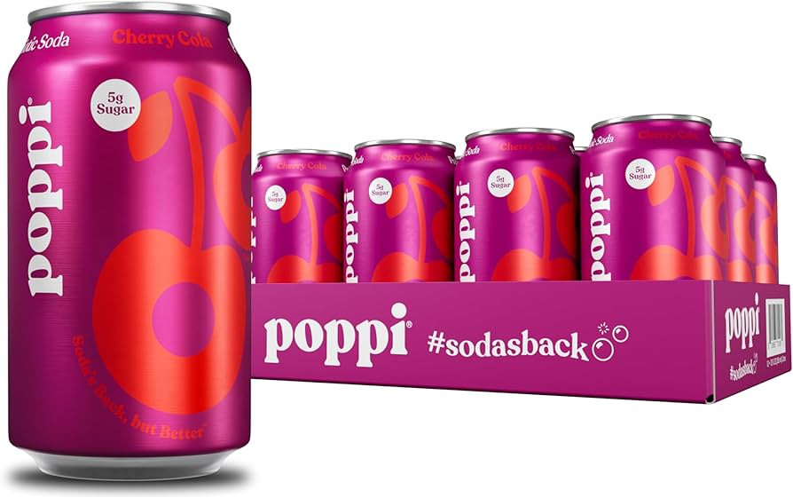 Poppi Sparkling Prebiotic Soda Beverage with Apple Cider Vinegar, Seltzer Water and Fruit Juice, ... | Amazon (US)