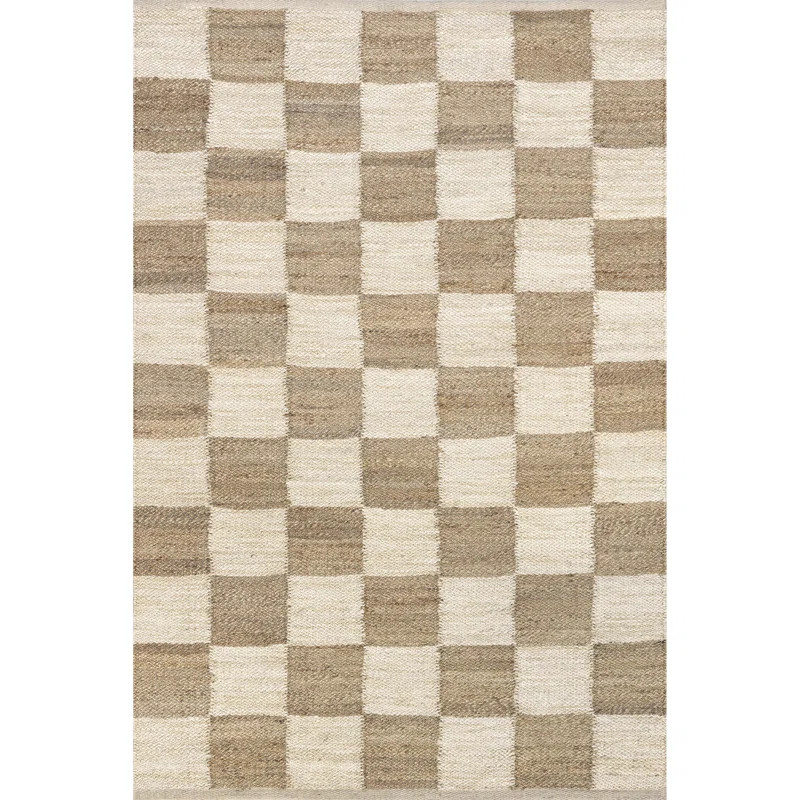 Christana Traditional Checkered Jute Area Rug | Wayfair North America