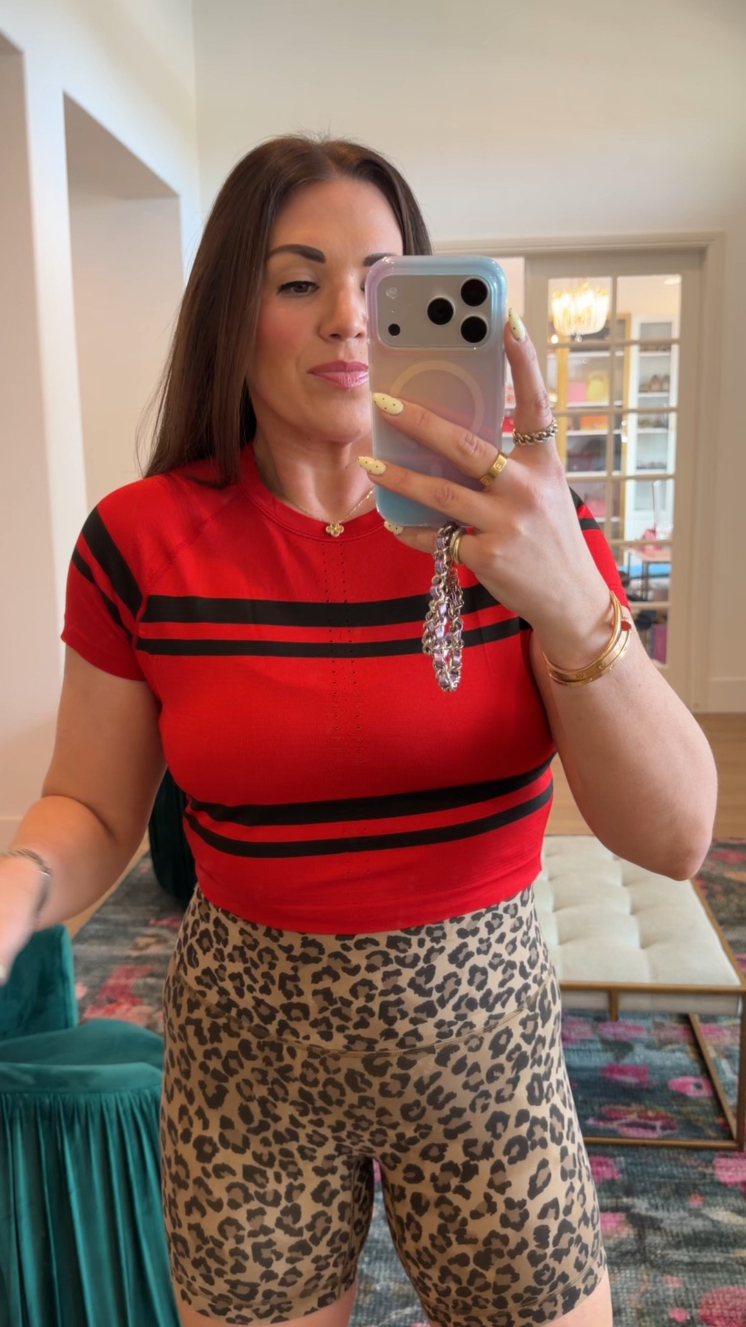 curvy midsize fitness workout look! in the size 12 in striped top (runs small!) and size 8 in shorts 

#LTKMidsize #LTKfitnessgoals #LTKActive