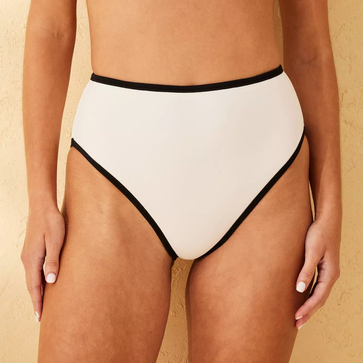 Women's Contrast Binding High Waist High Leg Medium Coverage Bikini Bottom - Shade & Shore™ | Target