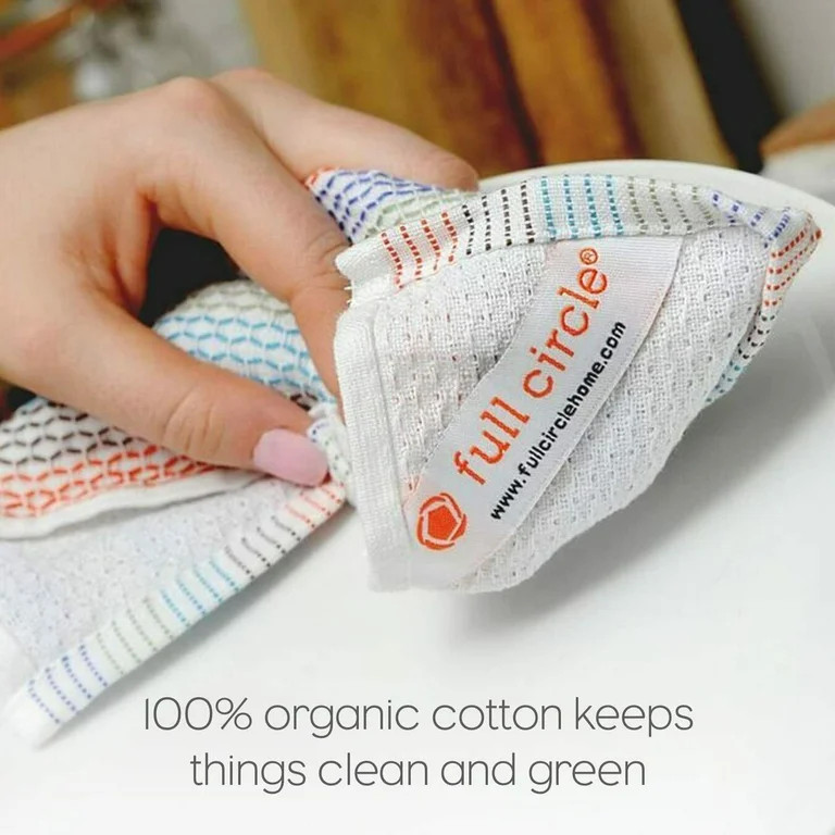 Full Circle Tidy 100% Organic Cotton Dish Towel 3 Count, Grayscale - 2 Packs - Walmart.com | Walmart (US)