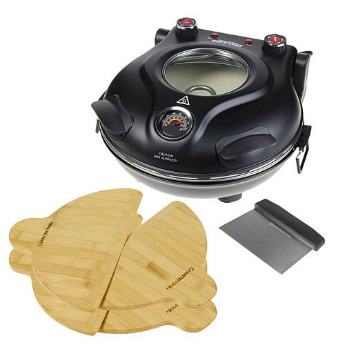 Granitestone Piezano Pizza Oven with 4 Pizza Peels - Black | HSN