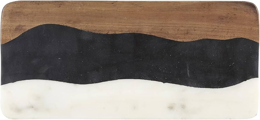 Santa Barbara Design Studio Table Sugar Marble + Wood Serving Board, 15.5 x 7-Inch, White/Black/A... | Amazon (US)