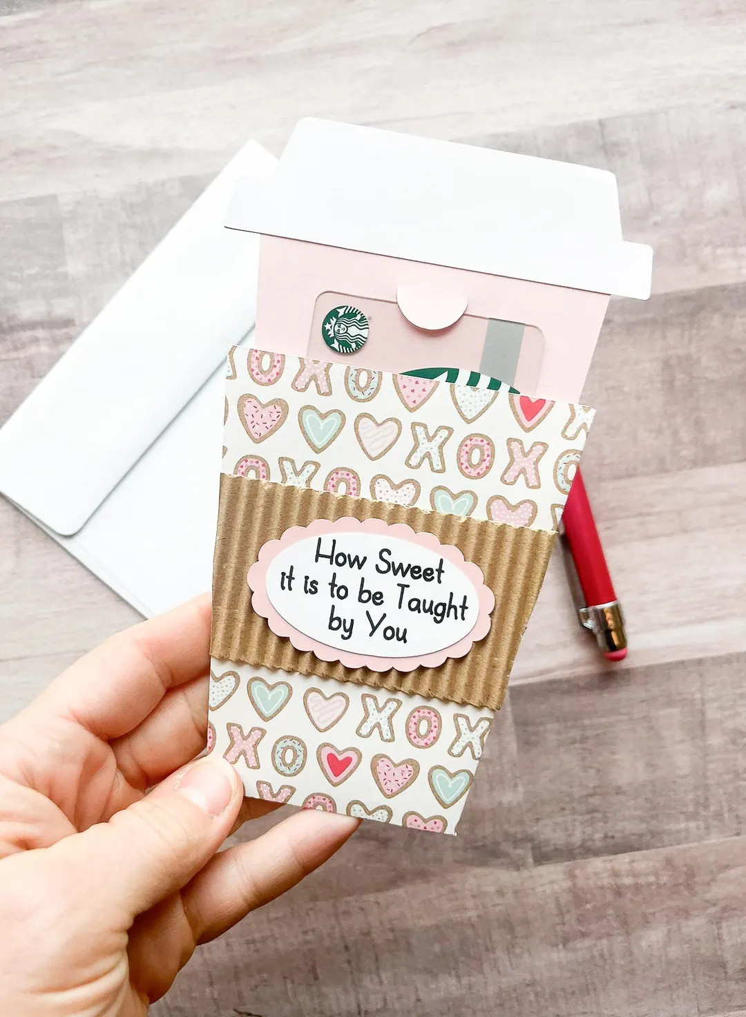 Teacher Valentine's Day Gift Card Holder, Coffee Cup Gift Card Holder, Valentines Day Teacher Gif... | Etsy (US)