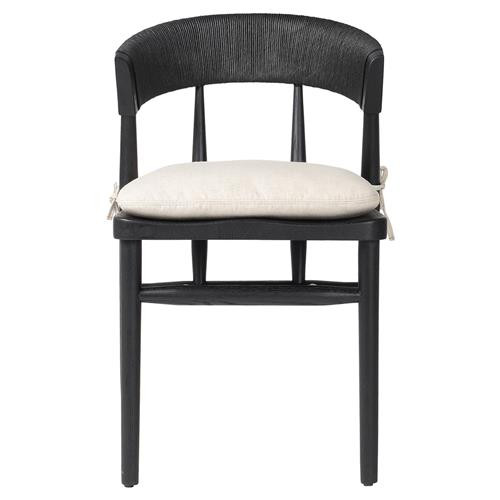 Tanner Updated Traditional Cream Performance Black Oak Dining Chair | Kathy Kuo Home