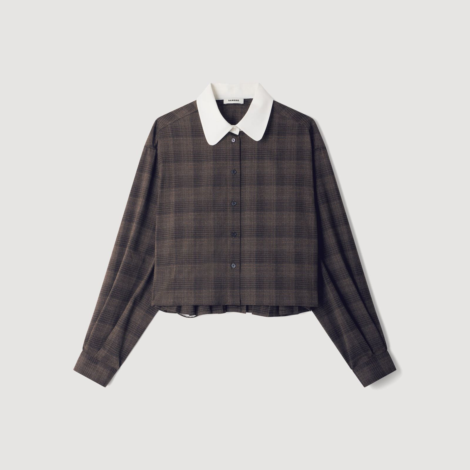 Check shirt with contrast collar | Sandro US | Sandro-Paris US