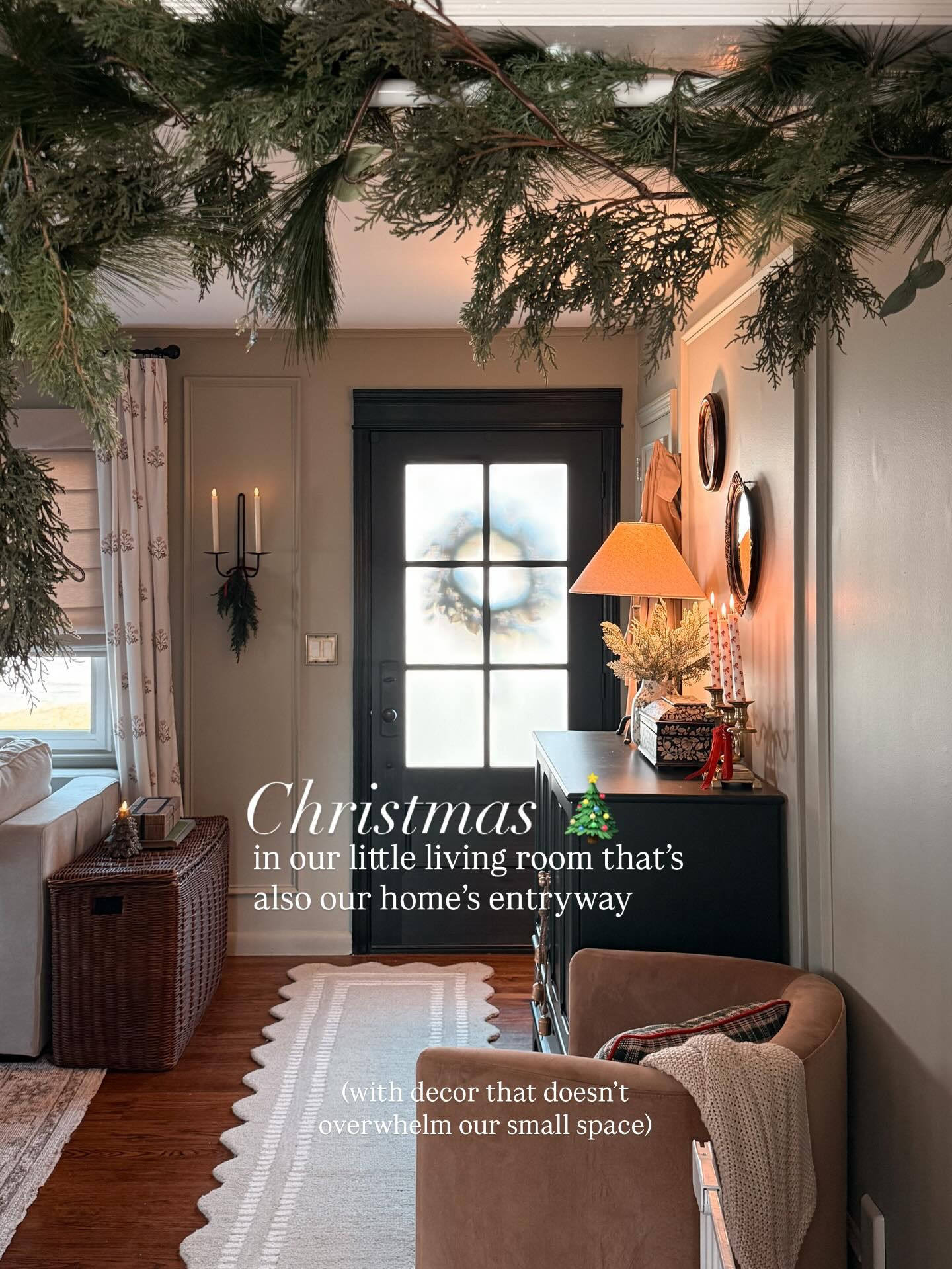 Small space, big season 🎄✨ Our living room/entryway pulls double duty, so the holiday touches stay simple, sweet, and never overcrowded.

#LTKHoliday #LTKHome #LTKSeasonal