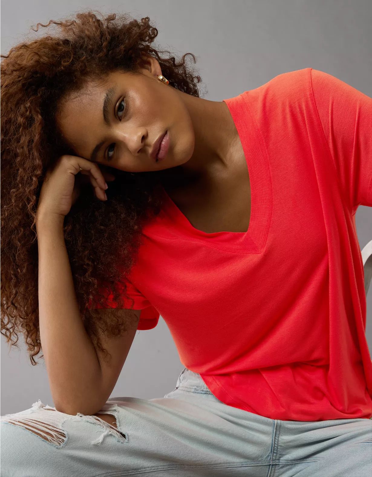 AE Soft & Sexy Oversized V-Neck T-Shirt | American Eagle Outfitters (US & CA)