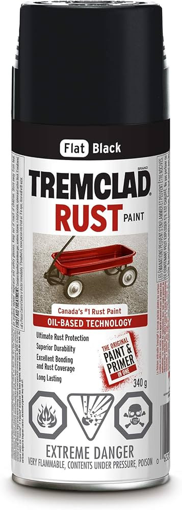Tremclad Oil-Based Rust Paint in Flat black 340g | Amazon (CA)