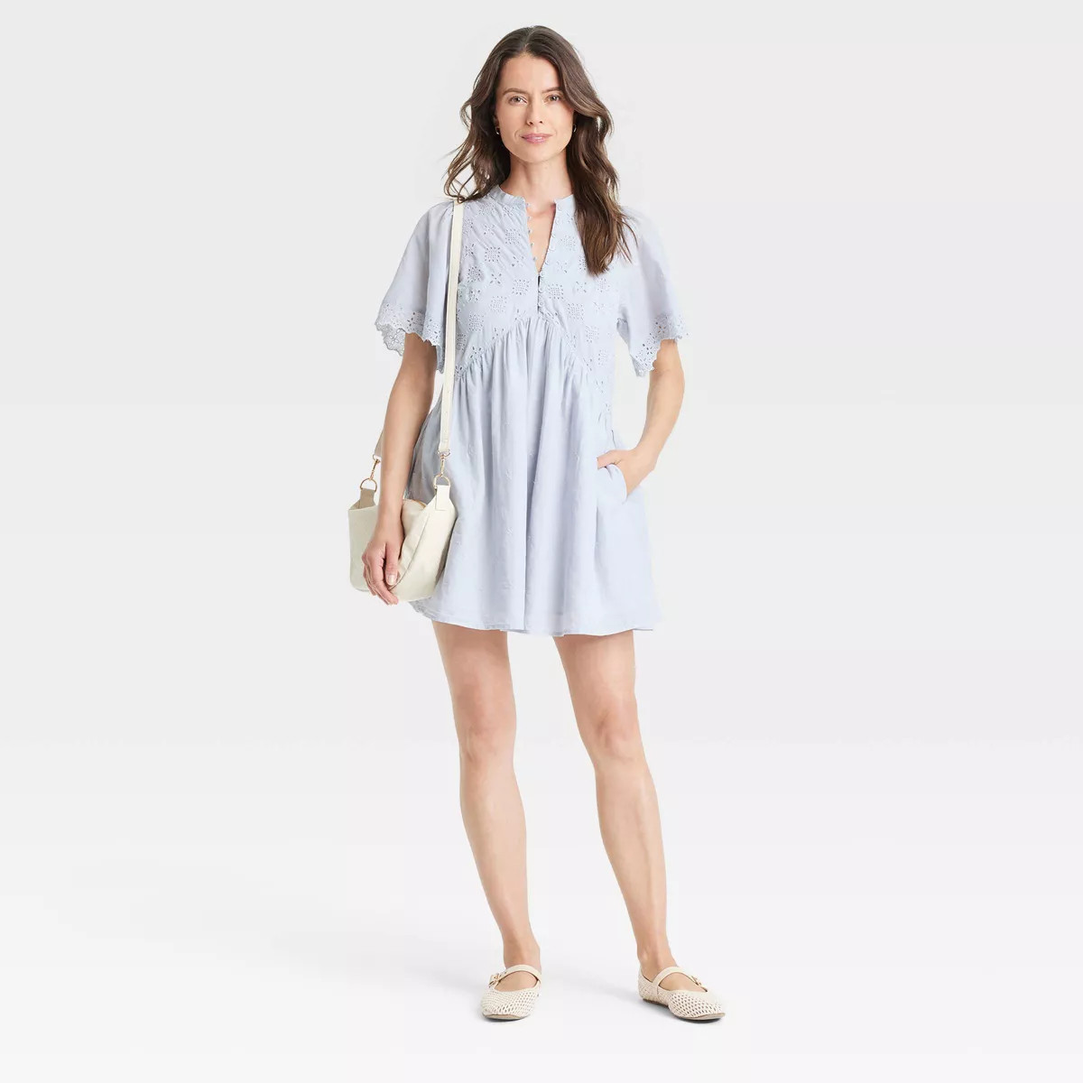 Women's Short Sleeve Eyelet Mini Skater Dress - Universal Thread™ | Target