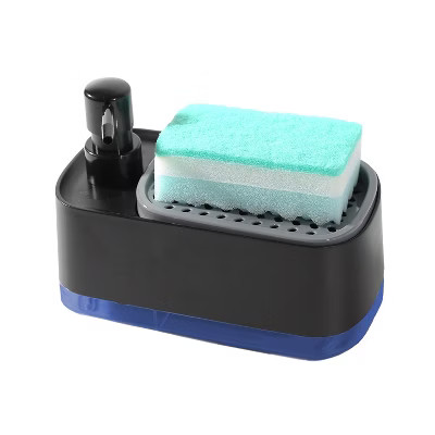 Trio Essentials Hand and Dish Soap Dispenser, Dual Soap Pump with Built-In Sponge Holder and Included Sponge, 3-in-1 Organizer for kitchen Sink | Target