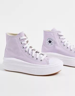 Converse Chuck Taylor All Star Hi Move canvas platform sneakers in pale amethyst | ASOS (Global)