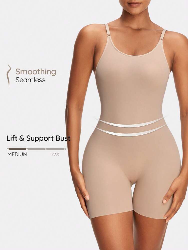SHAPORA Women's Solid Color Slimming Bodycon Cami Bodysuit | SHEIN