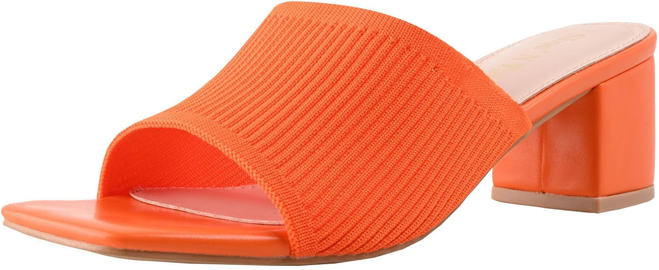 Shoe'N Tale Heeled Sandals For Women Square Open Toe Heeled Mules Chunky Block Low Heel Slip On S... | Amazon (US)