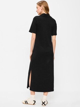 Short-Sleeve Polo Midi Dress | Old Navy (US)