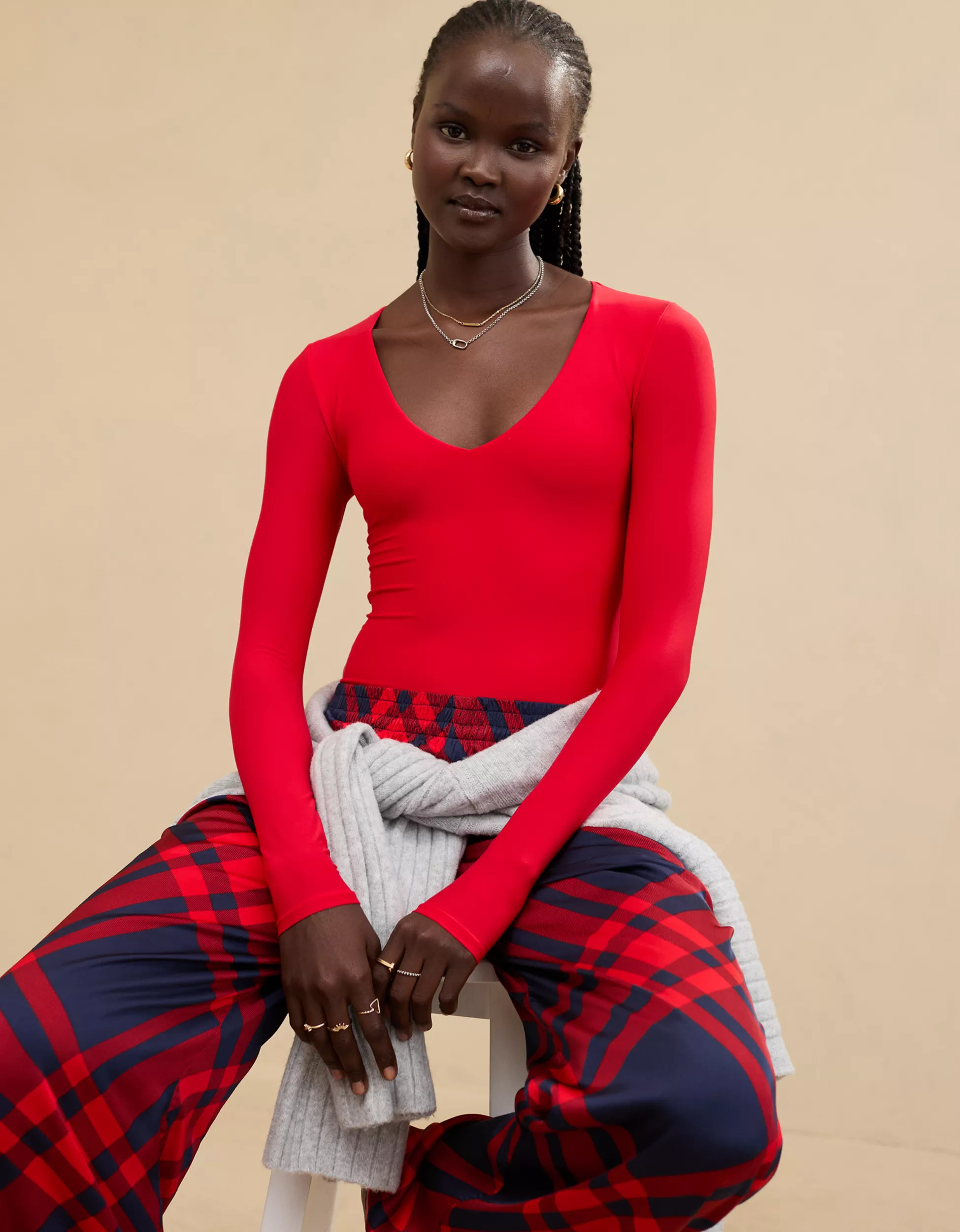 SMOOTHEZ Long Sleeve Plunge Top | Aerie