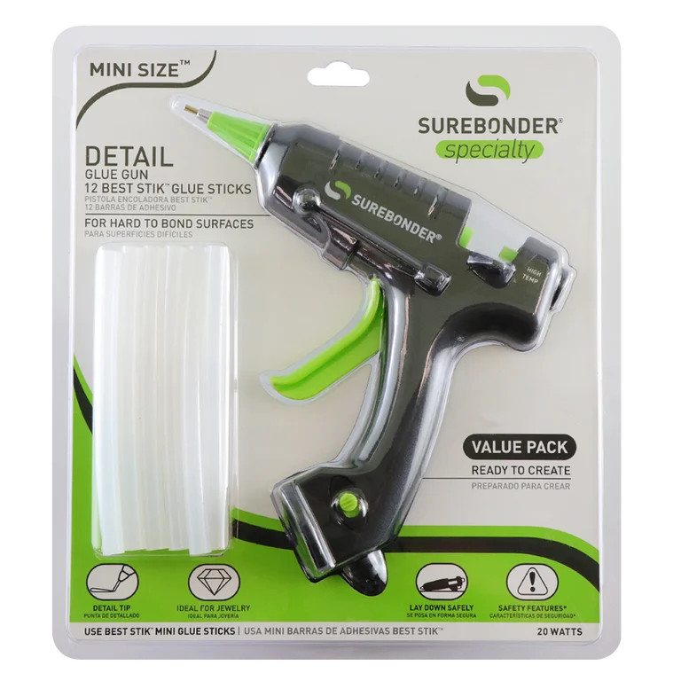 Surebonder H-195FKITW-N 20 Watt Mini Size High Temp Detail Tip Glue Gun Kit-12 Glue Sticks Includ... | Walmart (US)