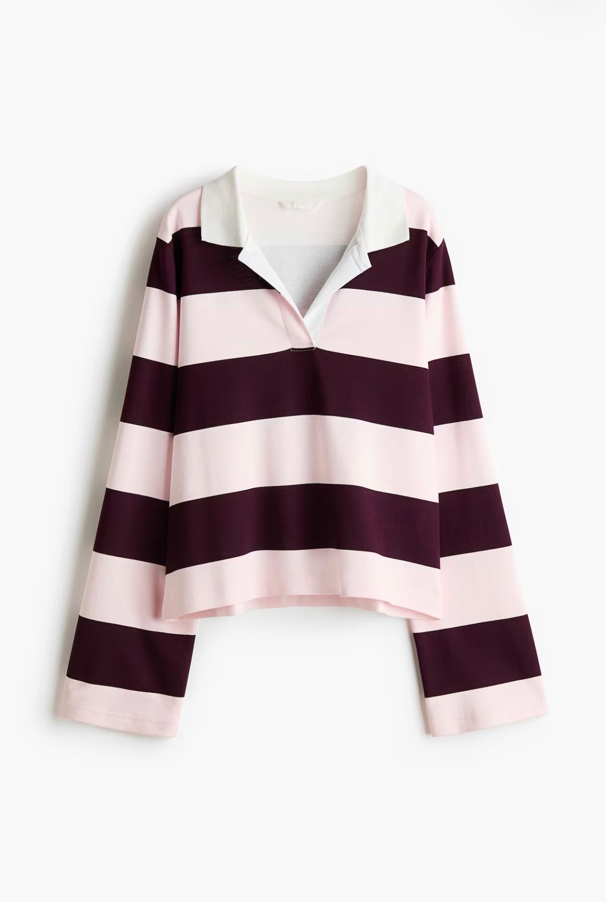 Blush pink and burgundy rugby shirt with

#LTKSeasonal