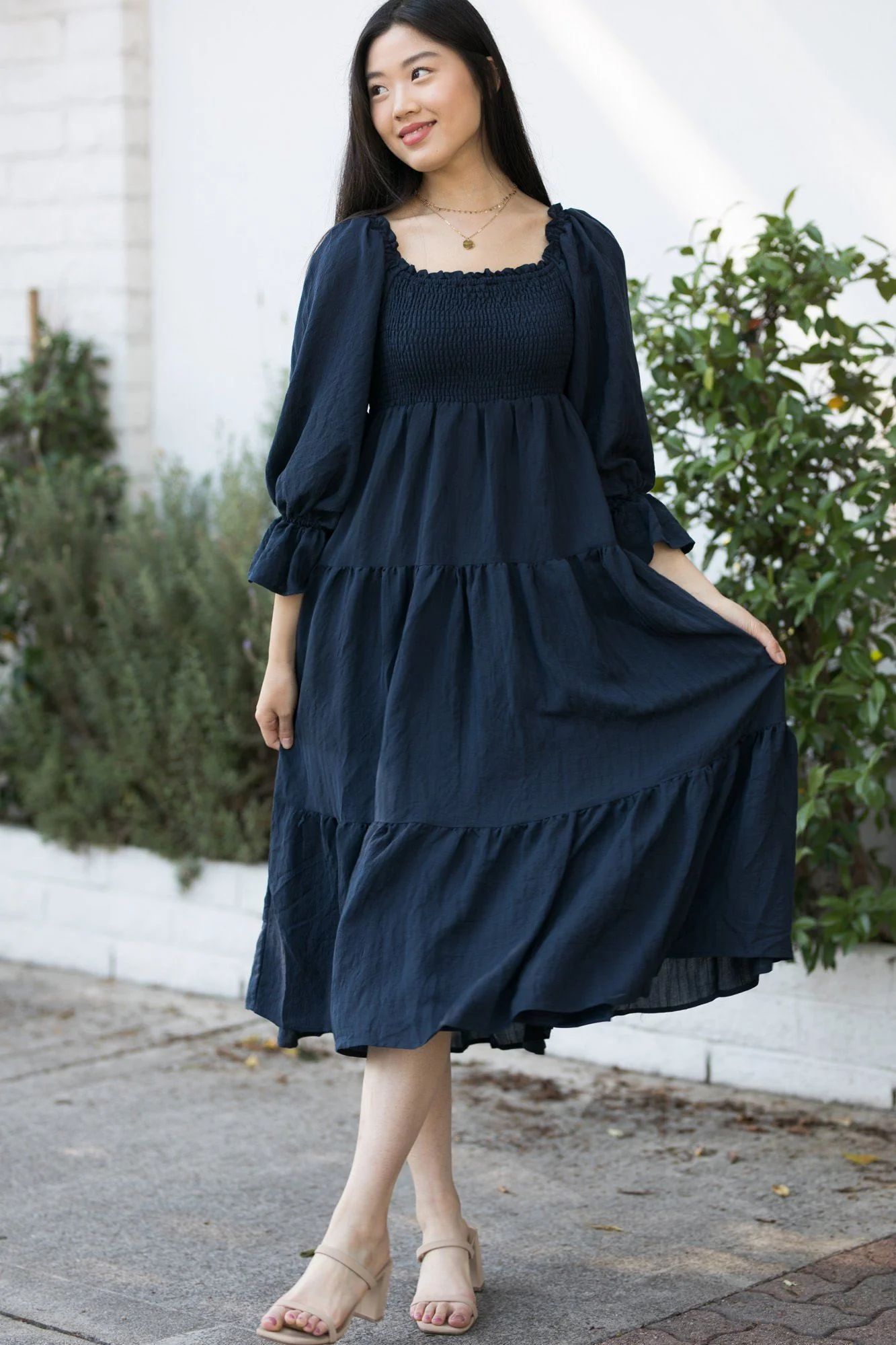 Meryl Tiered Midi Dress | Morning Lavender