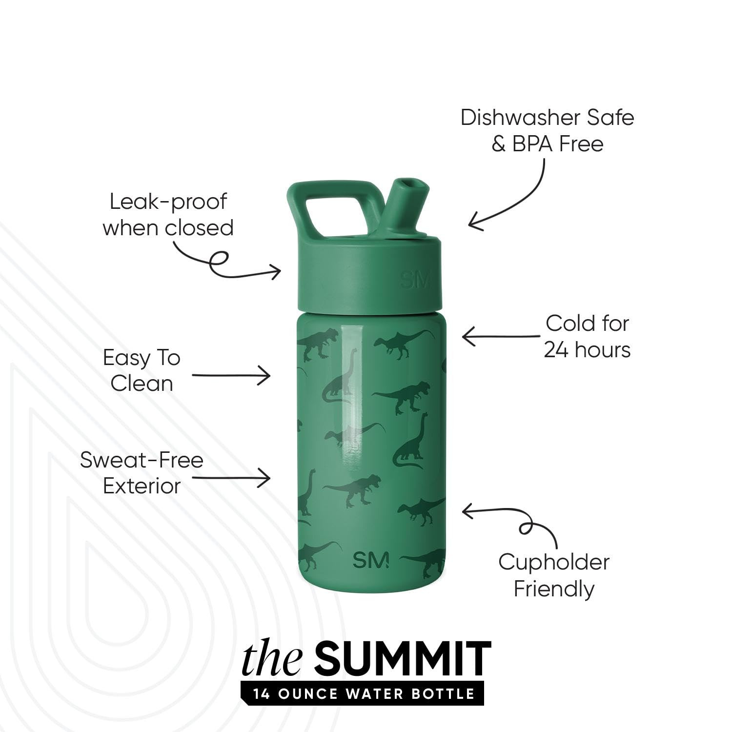 Simple Modern Kids Summit Water Bottle with Straw Lid | 14oz Stainless Steel Cup Insulated Tumble... | Amazon (US)