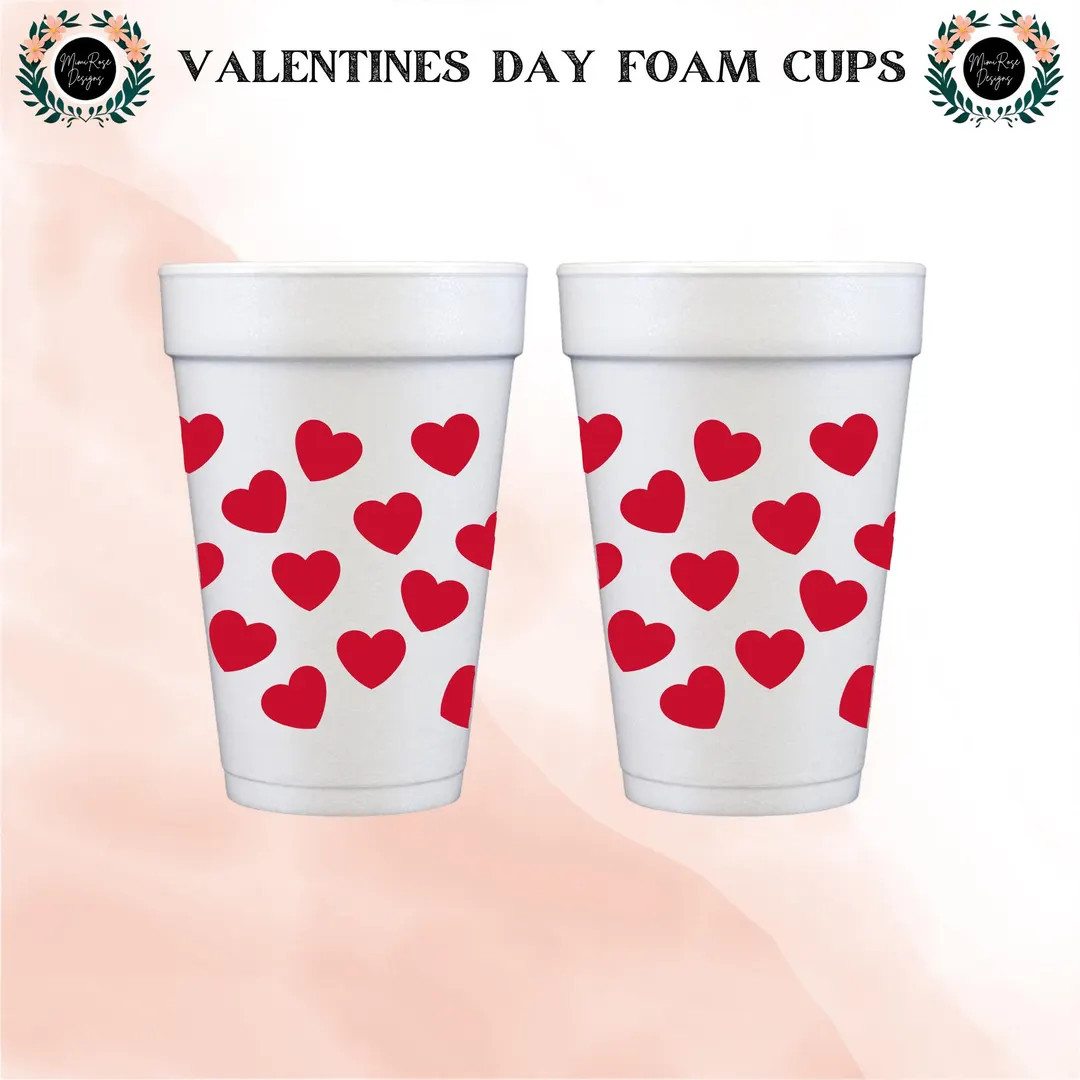 Valentine's Day Foam Cups - Etsy | Etsy (US)